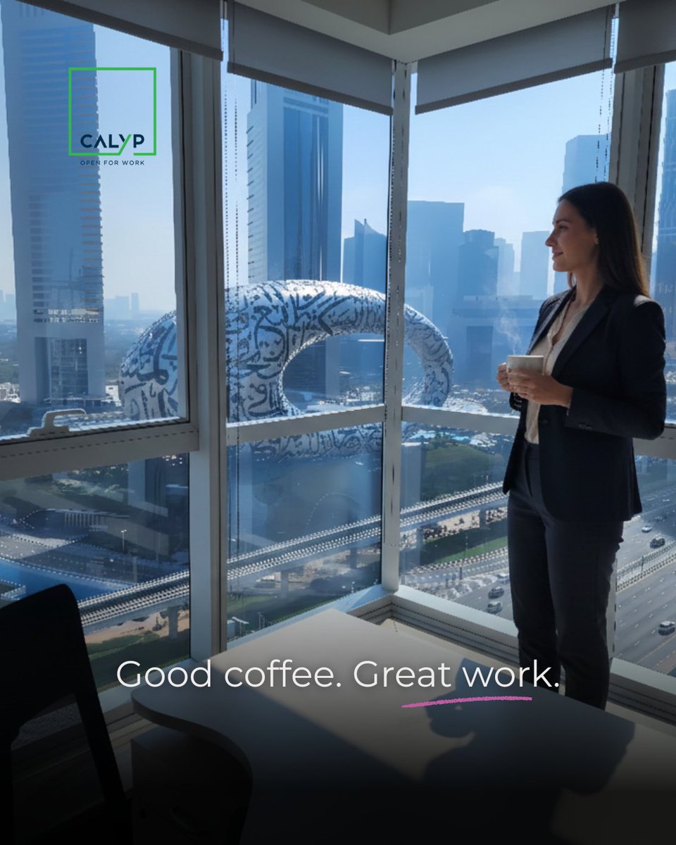 Calypwork's tweet photo. At Calyp, the coffee is always on because great work deserves a great cup to go with it. Come work and enjoy coffee with us at Calyp.

#CalypCoworking #WorkWithCalyp #CoworkingInDubai #FlexibleWorkspaces #CreativeCommunity #Coffee https://t.co/M48hCLzwsN