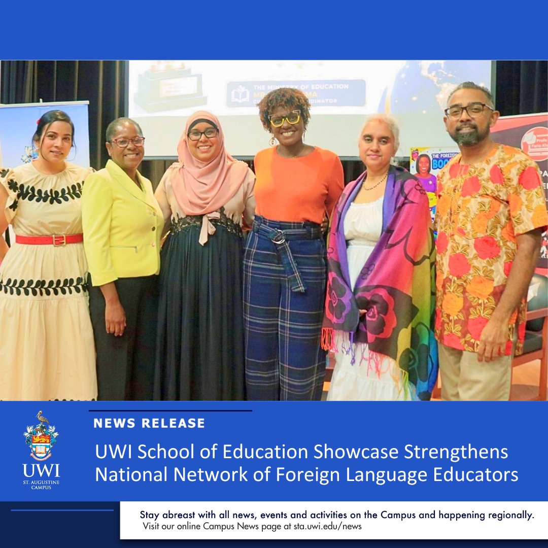 UWI_StAugustine's tweet photo. #News What began 4 years ago as an initiative to connect foreign language Secondary School teachers has evolved into a growing professional learning community that is helping to enhance language education across Trinidad &amp; Tobago.

Read full release here: https://t.co/bV7dr6HPke https://t.co/dEhjcpQsnp