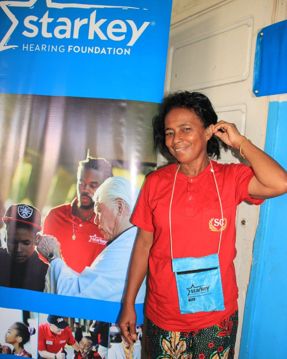 starkeyfnd's tweet photo. For Gisele, the sound she missed most wasn't music.

It was the voice of her husband calling from another room.

For years, hearing loss turned everyday conversations into a struggle. She often asked family and friends to repeat themselves or relied on reading lips just to keep up. As the world around her grew quieter, so did many of the moments that once brought her joy.

Everything changed when Gisele received hearing aids.

Recently, she returned to our aftercare center in Tamatave, Madagascar, for fresh batteries and a routine follow-up. As she shared her story, one thing became clear: hearing had given her more than sound. It had restored connection. Today, she can communicate confidently with the people she loves, hear her husband calling from another room, and once again enjoy the music she thought she had lost forever.

That's why hearing healthcare doesn't end the day someone receives hearing aids.
Through ongoing aftercare, we help ensure that people like Gisele continue to hear the voices, strengthen the relationships, and experience the everyday moments that matter most.

#SoTheWorldMayHear #Aftercare #StarkeyHearingFoundation
