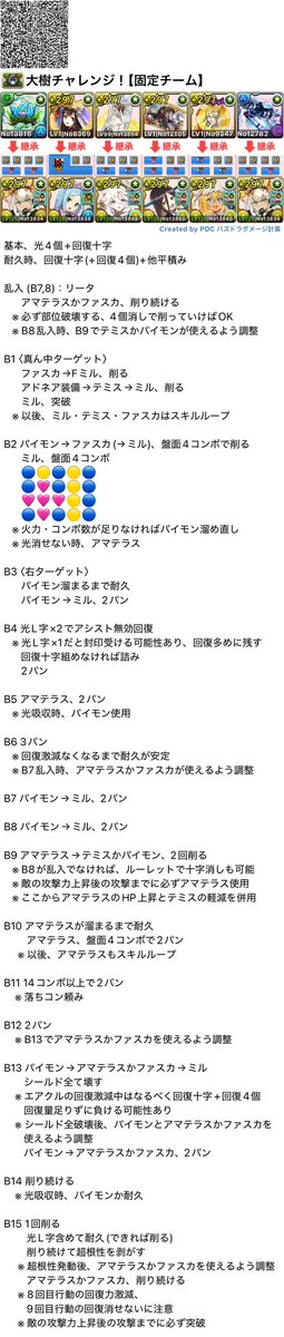 AppMedia_pad's tweet photo. 【大樹チャレンジ】
メイドミル編成(固定チーム)

立ち回りまとめました🌳
なるべく詳細にしましたが
慎重にやってもかなり難しいです…

▼大樹チャレンジ(固定チーム)攻略
https://t.co/AU4IXgqdFh

#パズドラ #称号チャレンジ
#大樹チャレンジ #固定チーム https://t.co/2wvtizMYhb