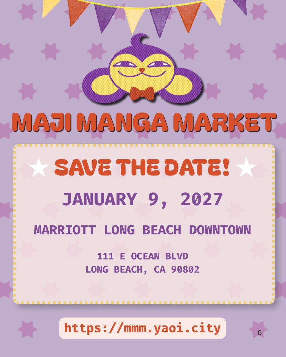 majimangamarket's tweet photo. ✨ Save the Date ✨ 
Join us for our upcoming doujinshi &amp; zine event featuring fan-created works and original creations! 

🗓️ January 9, 2027
📍 Marriott Long Beach Downtown

#Doujinshi #Zinefest #artistalley https://t.co/07aS9mBb1d