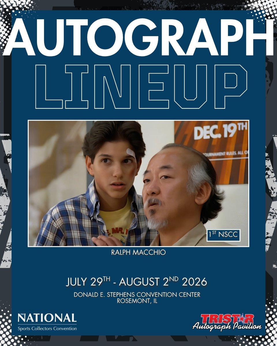 nsccshow's tweet photo. Wax on. Autographs on. 🥋

Ralph Macchio is headed to The National. Don't miss your chance to meet the iconic star this July. #thenational #nscc https://t.co/JNO9t3Nt2r