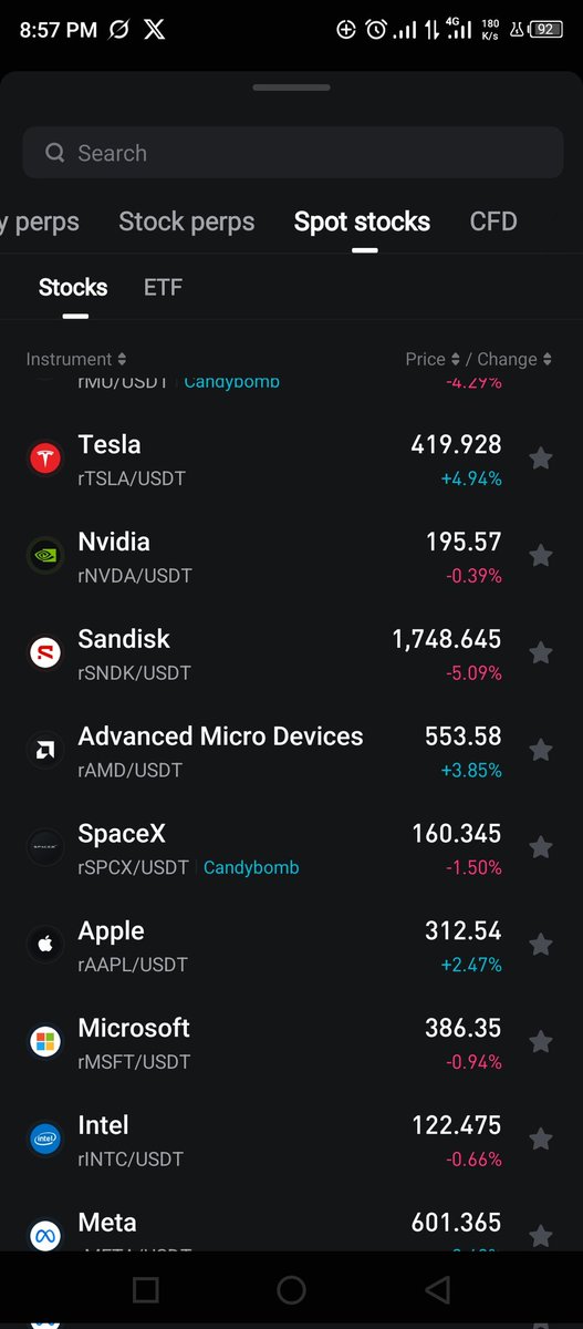 web3barrister's tweet photo. Tried Bitget rToken. Trading tokenized US stocks with USDT in one app is convenient.

Only thing, bitget say 24/7 access but only about 20 popular pairs actually trade on weekends, the rest are still closed. Hope that expands soon. 

#BitgetrTokenChallenge https://t.co/MGr1w13VQ0