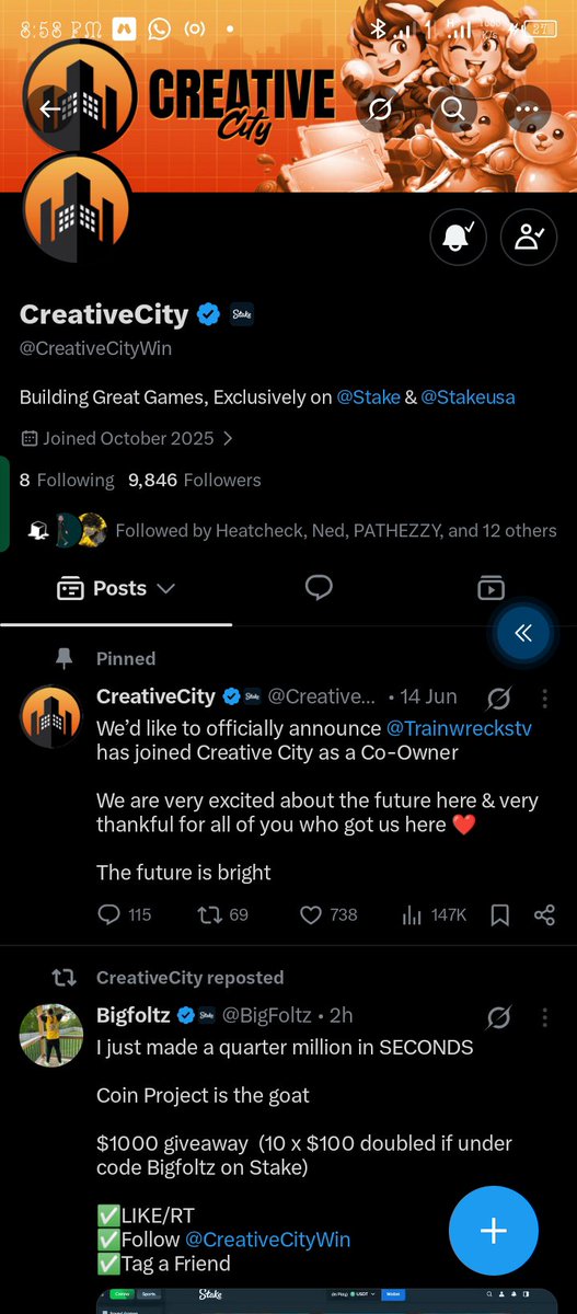 foreign_lonely's tweet photo. @BigFoltz @CreativeCityWin @BigfoltzVIP @Invstrkabir 

Stake 🆔 Lonelyforeign 

All done ✅ https://t.co/VFcztX9Ygs