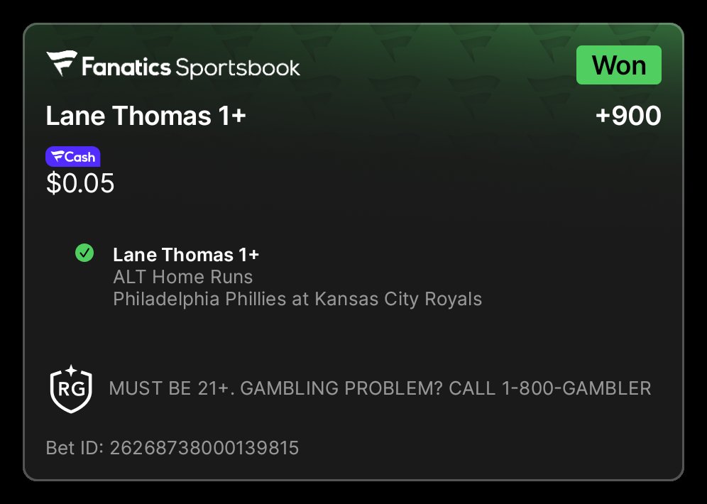 rekt_umm's tweet photo. Hell yes. Thank you Lane Thomas &amp; @FanaticsBook 🙏 
#fancash https://t.co/380br1Spx1