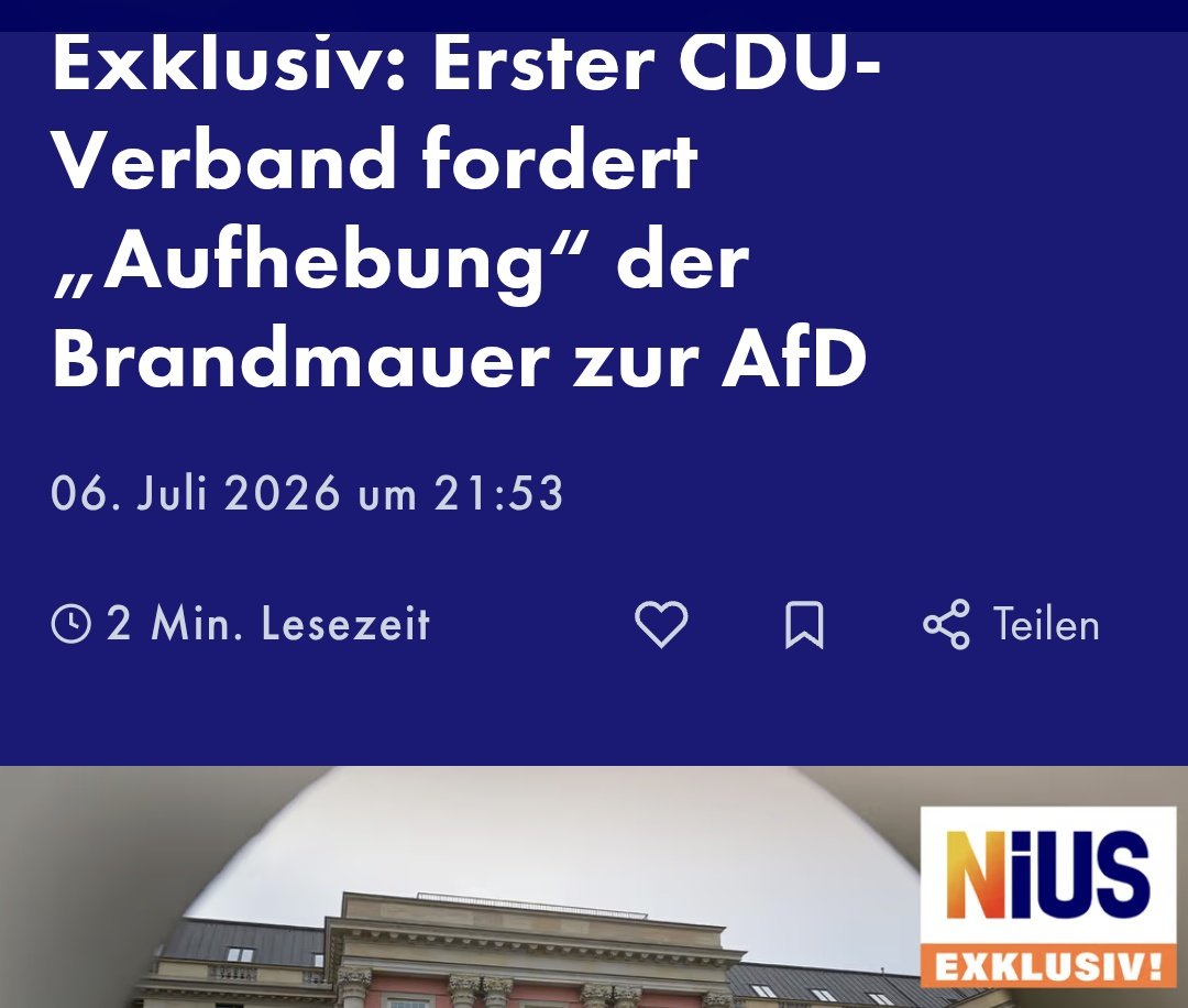 oida_grantler's tweet photo. Weg mit der Brandmauer: Erster Verband der CDU "fordert Rückkehr zur politischen Sacharbeit". Mittelstands- und Wirtschaftsunion Brandenburg (MIT)  für Ende der Brandmauer https://t.co/9OyurEwaAK