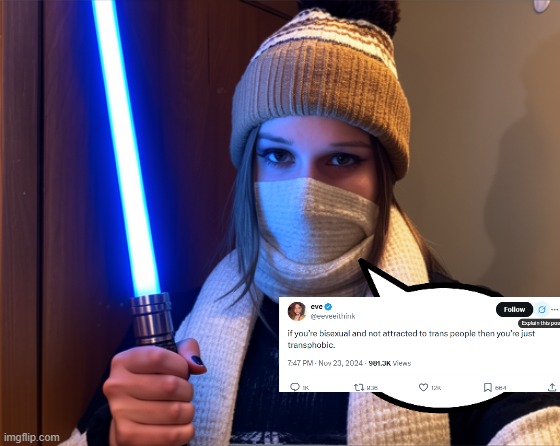 FemHetVamp's tweet photo. @eeveeithink well you label straight men and bisexuals as "transphobic" for not being attracted to trans people so you deserve it, incel https://t.co/MQdY5Rgl5O