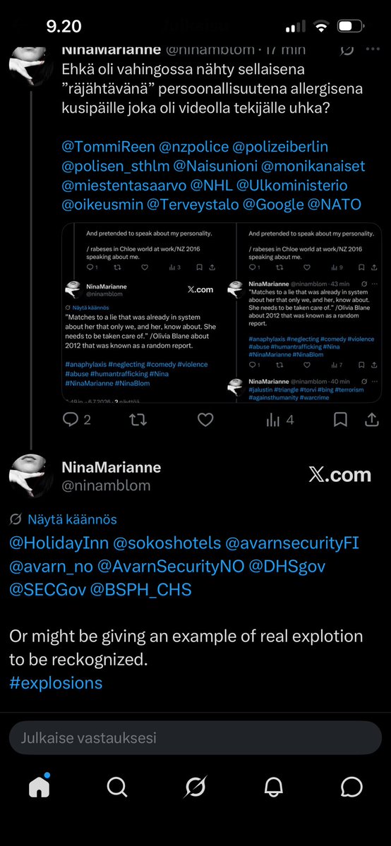 ninamblom's tweet photo. Chloes world and their explosce imagination.
”I am not sure was that finnish speaking.” / Olivia Blane 2016
I had no idea wtf komplikaatio is- Olivia reckoned I needed to learn more about it which I told about that I am not interested and kept living normally.
#Nina
@hrw @UN https://t.co/H35nnImMwS