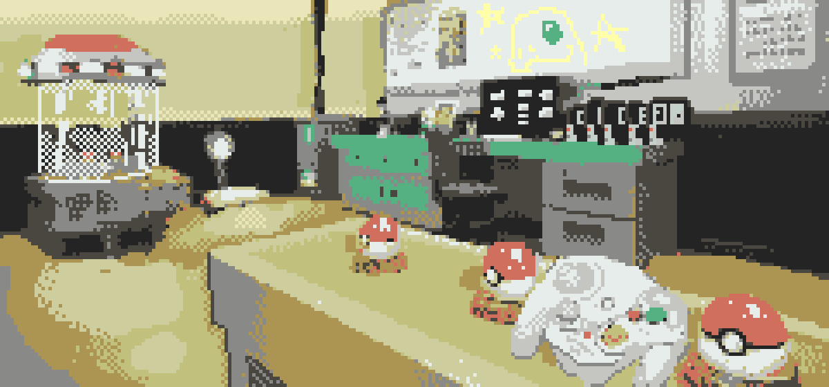 TheAbsol's tweet photo. Oak's lab https://t.co/VLIJDNMM96