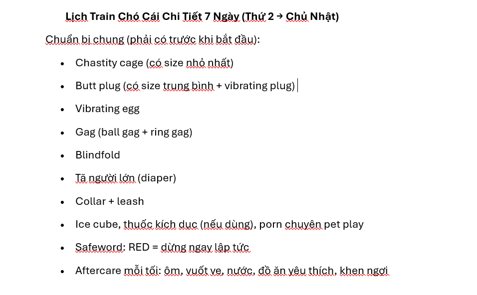 Dom_Ha_noi's tweet photo. Lịch train chó cái trong 7 ngày tôi vừa lên. Có con chó cái nào đủ tự tin thực hiện được hết không? https://t.co/nCPNEzkXFb