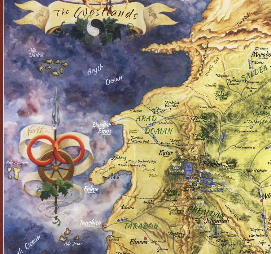 hallqueezy's tweet photo. @bkgibsonwrites Western edge of Wheel of Time map https://t.co/43LKy8NDeR