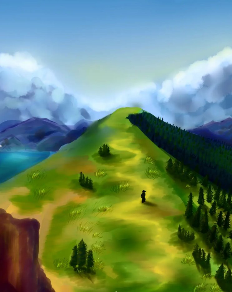 desayumin's tweet photo. The Hill #digitalart #landscape #hopecore https://t.co/brBJleYLJy
