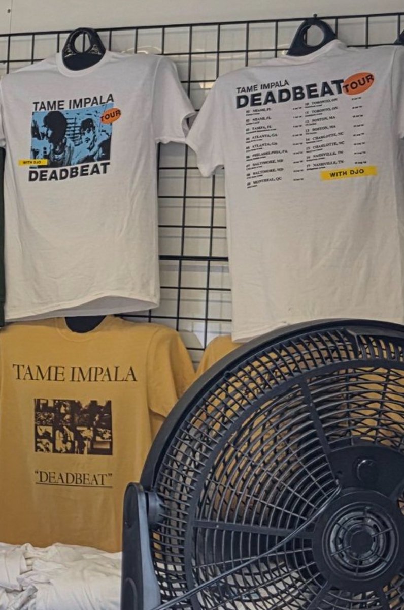 djosource's tweet photo. 📸| New look at a Djame Impala shirt being sold on the Deadbeat“ tour [via @mikina01] https://t.co/TUxl8cGNKf