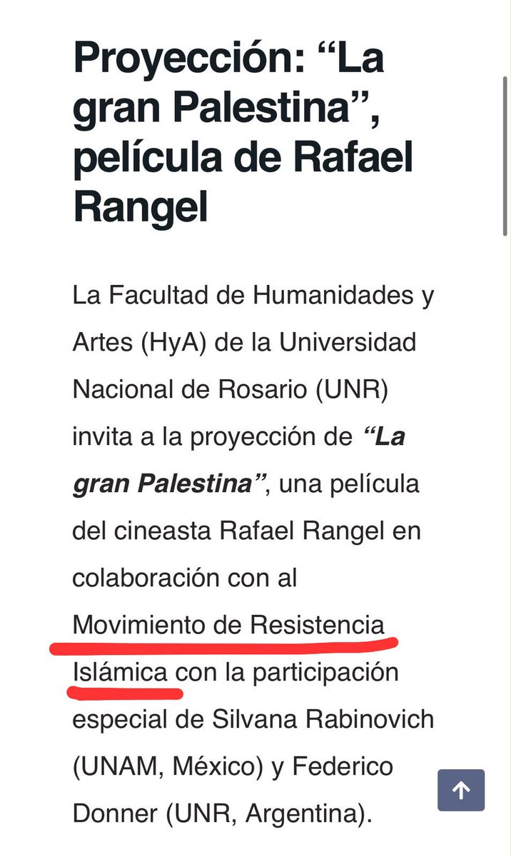 FACA_arg's tweet photo. EN UNA UNIVERSIDAD PÚBLICA ARGENTINA SE PROYECTA UN DOCUMENTAL DE HAMAS

La Universidad Nacional de Rosario (UNR) invitó formal y públicamente a la proyeccion de un documental realizado en colaboración con Hamás, una ORGANIZACIÓN declarada TERRORISTA por diversos países, incluido el nuestro. 

No es opinión. Son datos. 

La sociedad argentina necesita explicaciones urgentes @UNROficial. 

¿Por qué una universidad pública presenta el documental de una organización que declara (y concreta) su decisión de violar y asesinar judíos?