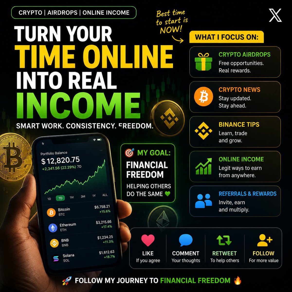 Victorpro9365's tweet photo. ❤️ Like if you're building your future. 🔁 Repost to help someone else get started. ➕ Follow for beginner-friendly crypto tips, airdrops, and online earning updates. https://t.co/17bom2nbel