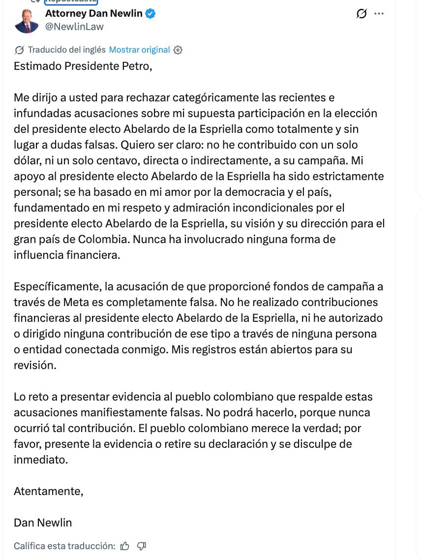 MariaFdaCabal's tweet photo. Petro es un calumniador profesional, sin pruebas y desesperado por su situación personal pretende desconocer el triunfo de Abelardo de la Espriella, pasando por encima de los jueces de la República y el CNE. https://t.co/Bc5oG3MzbK