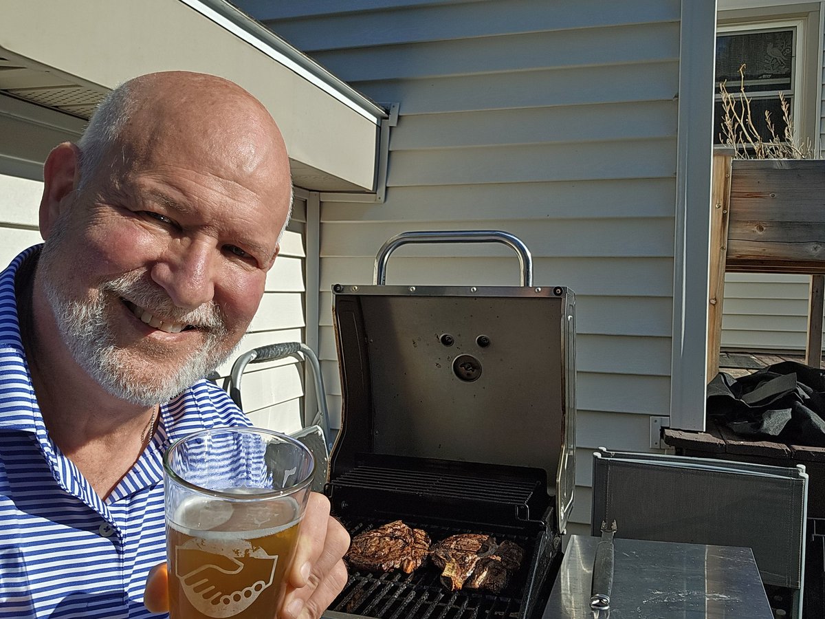teamnetworking's tweet photo. Me On America's 250th Birthday 
No A.I. here baby. That's really me. That's really a BBQ. Those are really steaks. And that's a really cold Troegs Perpetual in my Team Network pint glass. I just HAD to do it. 
God Bless America https://t.co/ZE1jylOJRp