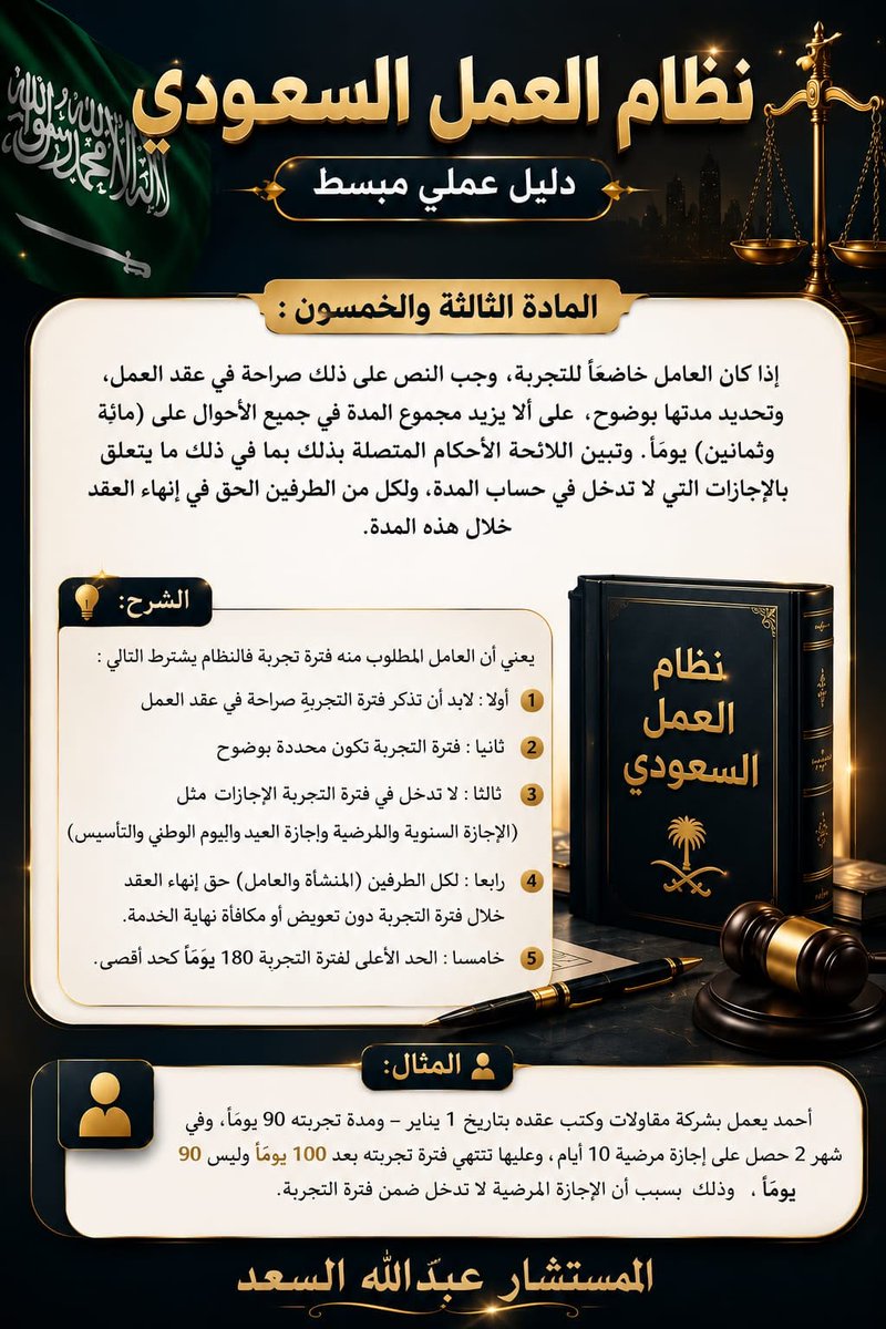 a_alsaad93's tweet photo. #المستشار_عبدالله_بن_وليد_السعد
#نظام_العمل_السعودي
#فترة_التجربة
#السعودية
#وظائف https://t.co/5NpMaDxGRZ