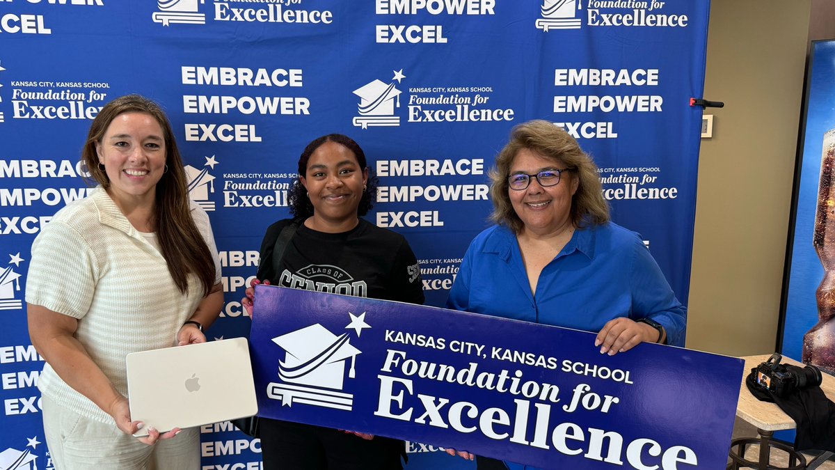 kckschools's tweet photo. Nearly 50 former KCK Public Schools students are heading into their academic journeys with brand-new MacBooks, thanks to the KCK Schools Foundation for Excellence. Info--> https://t.co/uPz1oKIAE9 #BetterEveryDay https://t.co/2a0OOdET3F