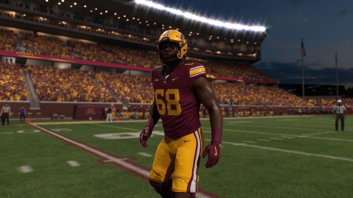 GopherFootball's tweet photo. First look at some of the newest members of the Maroon &amp; Gold in @EASPORTSCollege 🎮👀

#RTB #SkiUMah #Gophers https://t.co/Y5UmxDyCNp