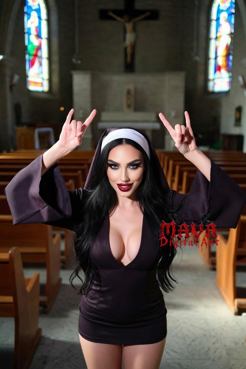 MayaDeVoid's tweet photo. 🤘
#aiart #satanic  #nun #darkbeauty #mayadigitalart https://t.co/OWdh1Pk4Si