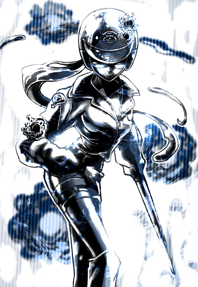 pumpkinnunessa's tweet photo. I have been feeling more confident in my liquid metal rendering lately. So I drew T1000 from Terminator 2. But girl.

#液体金属 https://t.co/KRjF06lSNg