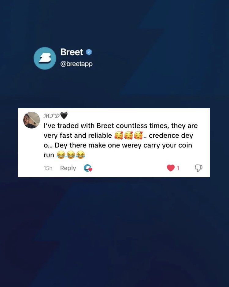 breetapp's tweet photo. Wssssssss! Swipe to see what our customers are saying about our rates.π€©
#Rates #CryptoRates #BestCryptoRates #BreetRates #FastCashout https://t.co/9VHrc0Yld7