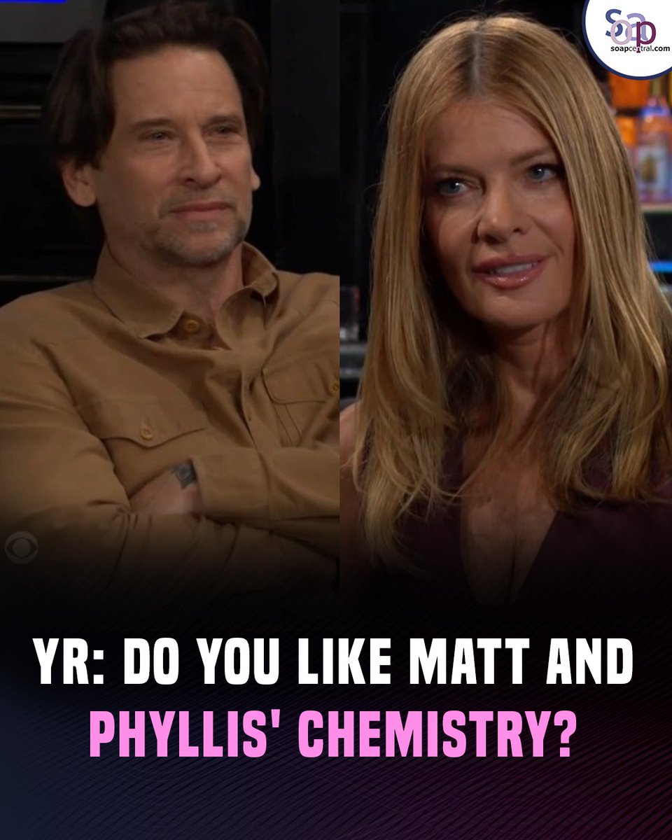 soapcentral's tweet photo. Do you like Matt and Phyllis' chemistry?
#TheYoungAndTheRestless  #YR #SoapOpera https://t.co/cOopY0MVCH