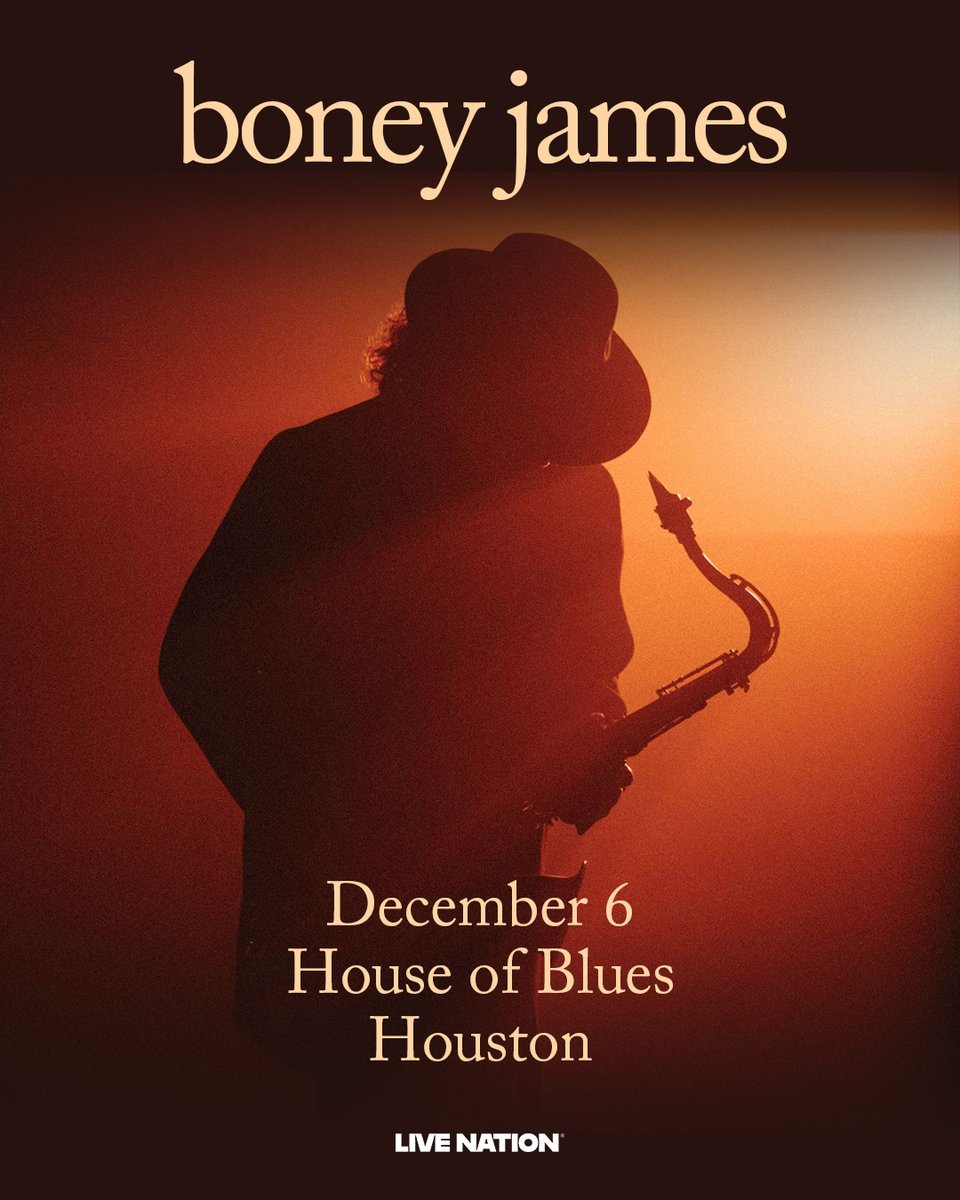 HOBHouston's tweet photo. JUST ANNOUNCED! 🎶
Boney James at House of Blues Houston on December 6th. 🎷

💿 On Sale: Fri, 7/10 @ 10AM
🎟️ https://t.co/WraonxSVvp https://t.co/WcXADIxR38