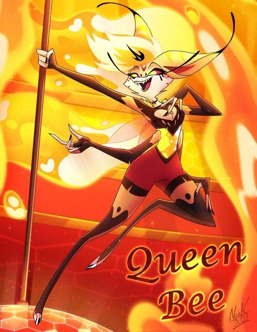 _quinofhearts_'s tweet photo. Isn't she the definition of unstoppable? ✨💛
#HelluvaBoss #Beelzebub 
#HelluvaBossFanart #GothicStyle #Vivziepop #BeeQueen #BeeMindful #PartyVibes https://t.co/08d9nFat1x