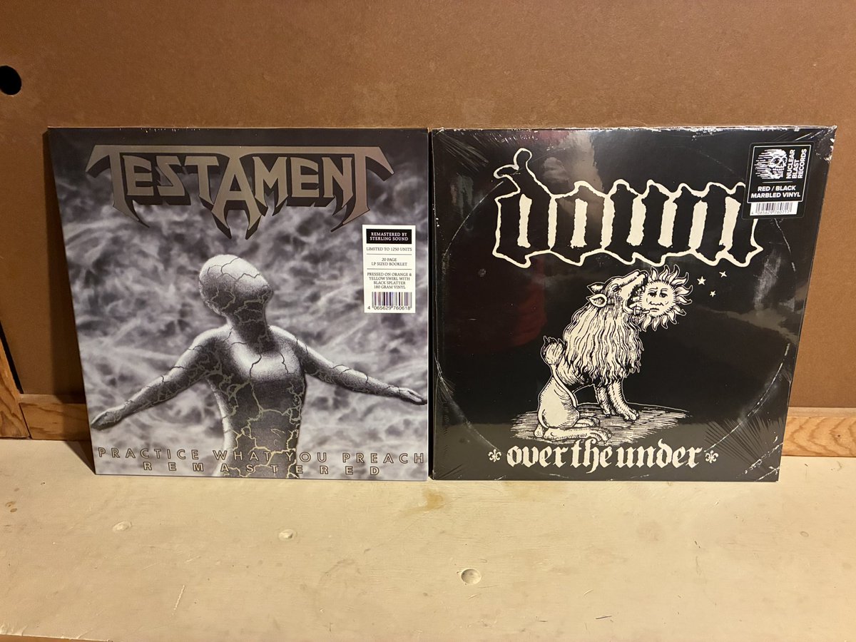jcwhite022's tweet photo. Mail day! Two classics from @nuclearblastusa @testament #PracticeWhatYouPreach @downnola #OverTheUnder 🤘🏻🤘🏻🔥🔥 https://t.co/etqOEmL2BZ
