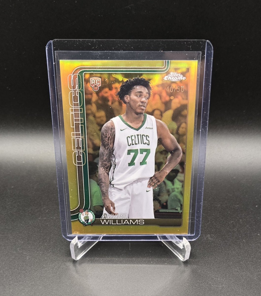 CeltiCollector's tweet photo. MAIL DAY: Picked up my 8th 2025-26 Topps Chrome Gold Refractor for the PC. https://t.co/JXs5T9gYq3