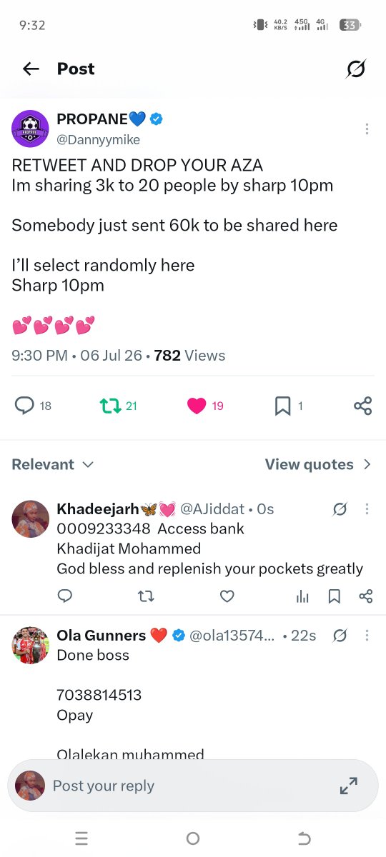 AJiddat's tweet photo. @Dannyymike Reposted ✅ 

0009233348  Access bank
Khadijat Mohammed 
God bless and replenish your pockets greatly https://t.co/XltasC2pzg