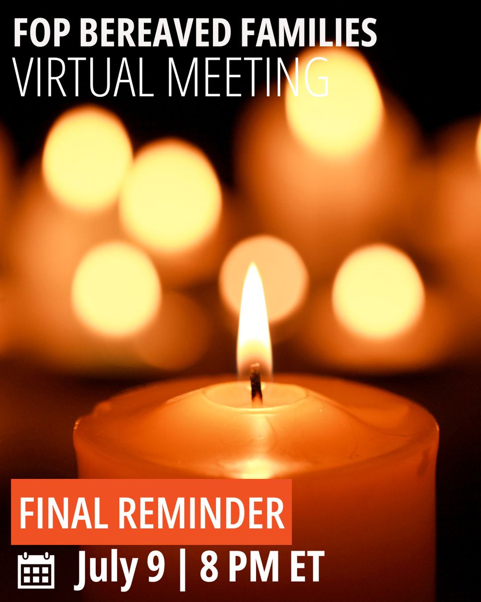 ifopa's tweet photo. 👉 Final Reminder: Join our July Bereaved Families Virtual Meeting on Thursday, July 9, at 8 pm ET 💙 

Led by bereaved FOP mom Marilyn Hair (@marhair), the group is an opportunity for those who have lost a friend or loved one to FOP to come together virtually to support each other 🕯️

🔗 Register: https://t.co/lnhCkjvyko

Participants should be comfortable speaking and understanding English.
