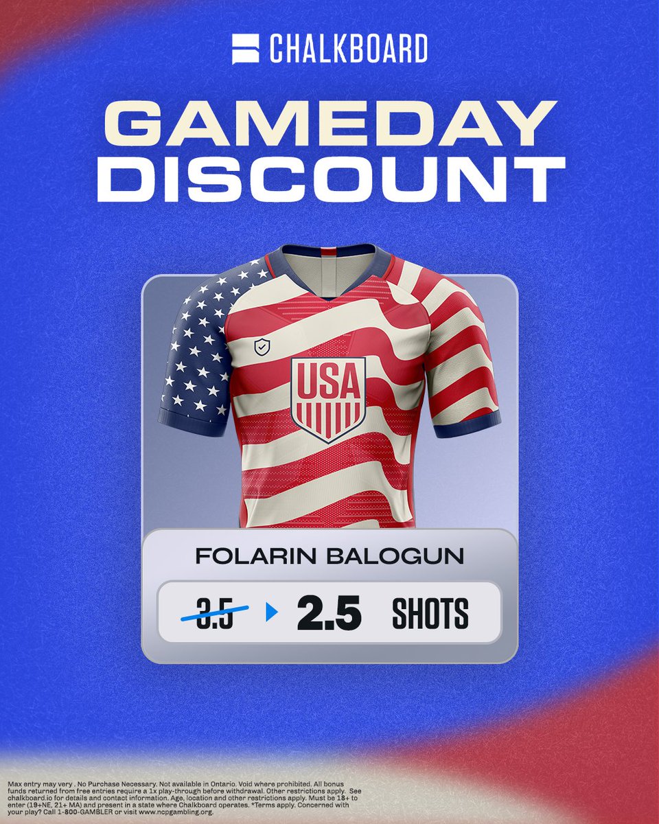 ChalkboardHQ's tweet photo. DISCOUNT DROP ✂️       

Oh.. and for every USA goal scored tonight, I’m sending $50 in bonus funds to a random follower that: 

🇺🇸 Likes   
🔁 Reposts  
💬 Comments CB Username https://t.co/ueGoGapNQc