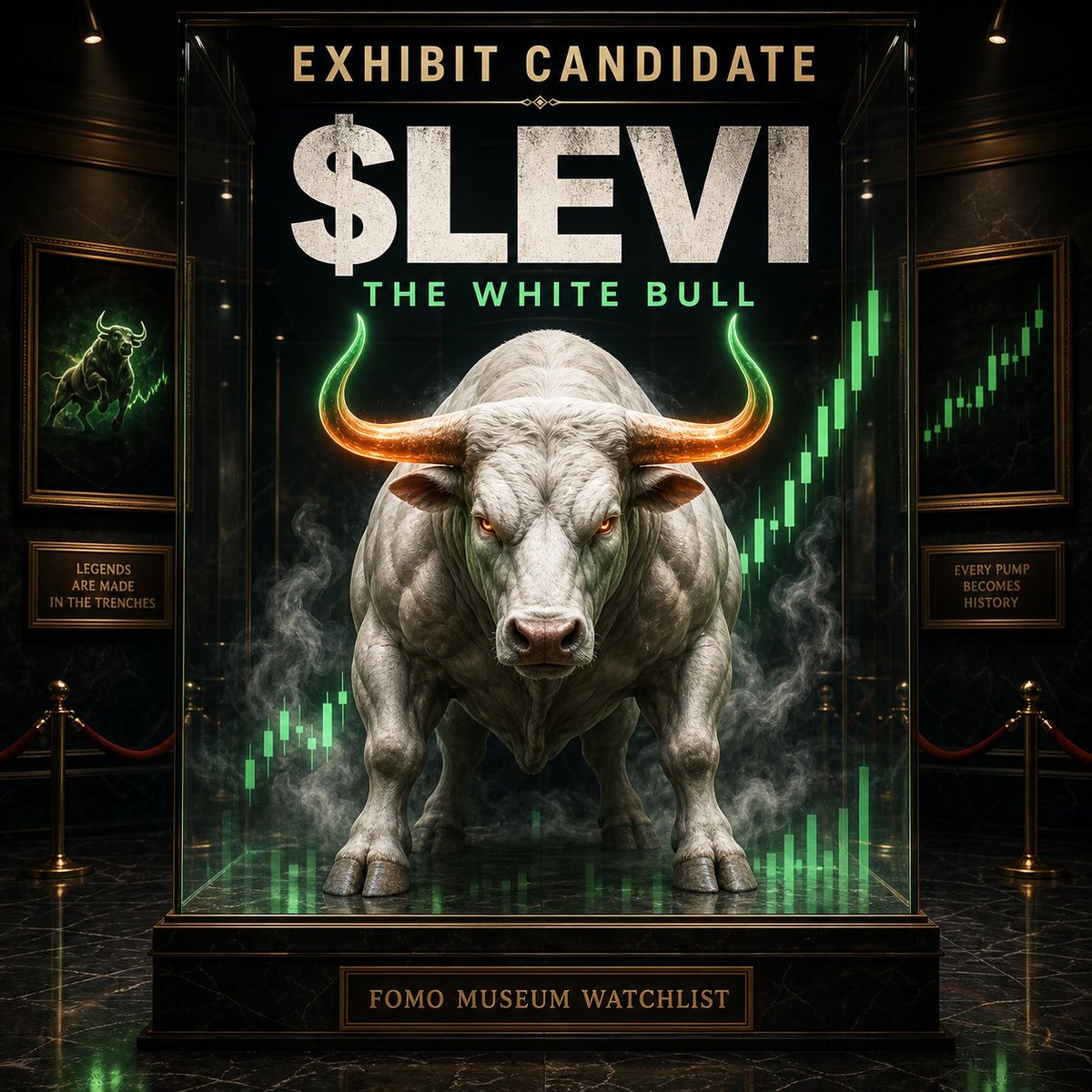 FOMOMuseum's tweet photo. 🏛️ EXHIBIT CANDIDATE: $LEVI

The White Bull is climbing.

Every candle makes the entry harder.
Every refresh brings more attention.
Every person waiting for “one more dip” is playing with FOMO.

Who catches it?
Who misses it?

$MISSED https://t.co/QsEhgPNaBF