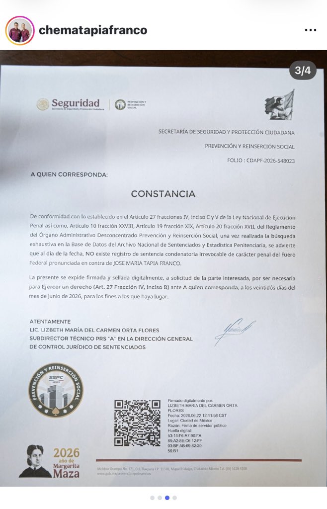 jorgegogdl's tweet photo. Luisa María Alcalde dijo el pasado 17 de Octubre de 2025 que José Maria Tapia, ex director del FONDEN no formaba parte de Morena. Bueno el pasado 23 de Junio Morena lo hizo pre candidato en Querétaro.

Una vez más la realidad acaba con las mentiras de la propaganda. https://t.co/nPUdWyRyaX