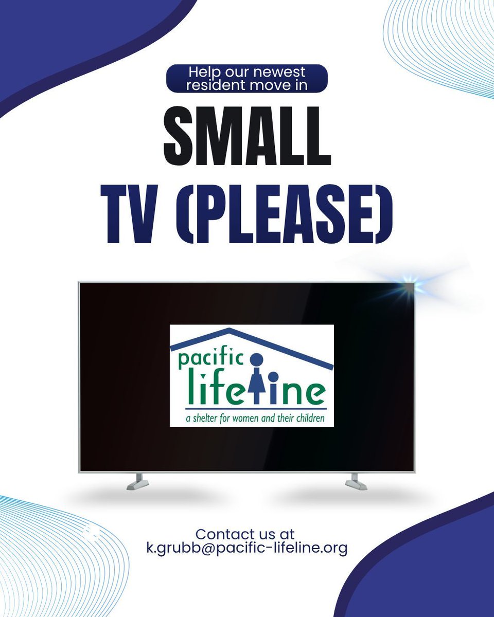 PacificLifeline's tweet photo. Sometimes we have needs.... and sometimes it's okay to have wants. 🙂 Our newest resident would love a TV for her room. Please let us know if you have one you would like to donate. Thanks! #pacificlifeline #television #generosity #newfamily #home https://t.co/4s5L6UJDWt