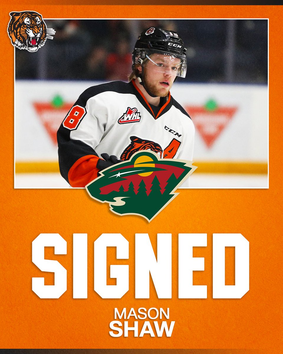 tigershockey's tweet photo. Congratulations to Tigers Alumnus Mason Shaw on signing an NHL Contract with the @mnwild! https://t.co/7M5foQE5Kf