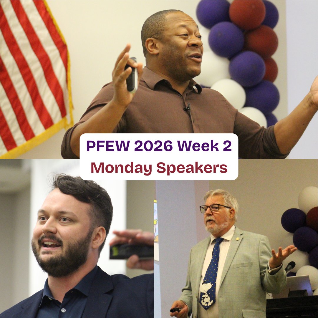 Foundation_FEE's tweet photo. Huge thanks to J. Rody Borg, Dwayne W. Waite Jr., and Jeremy M. Chobot for helping launch Week 2 with engaging sessions on marketing, stockholders, and management simulation. Your insight and enthusiasm are helping shape the next generation of leaders! #PFEW2026 #Week2 https://t.co/lfhFEMO5BL