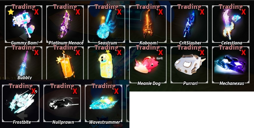 Muramata90's tweet photo. WTS
Divine secret tumbal ( Crustal only )3K

New Shop!!! :
- Gummy 15K

Skin :
- Platinum 420K
- Seastrum 300K
- Kaboom 80K
- Critslasher 80K
- Celestiana 75K
- Bubbly 40K
- Fishi 35K
- uLemon 15K
- Meanie 10K

Boat :
- Purrari 60K
- Mecha 55K
- Frosbite 55K
- Null 55K
- Wave 50K https://t.co/jLtxRT6k5h