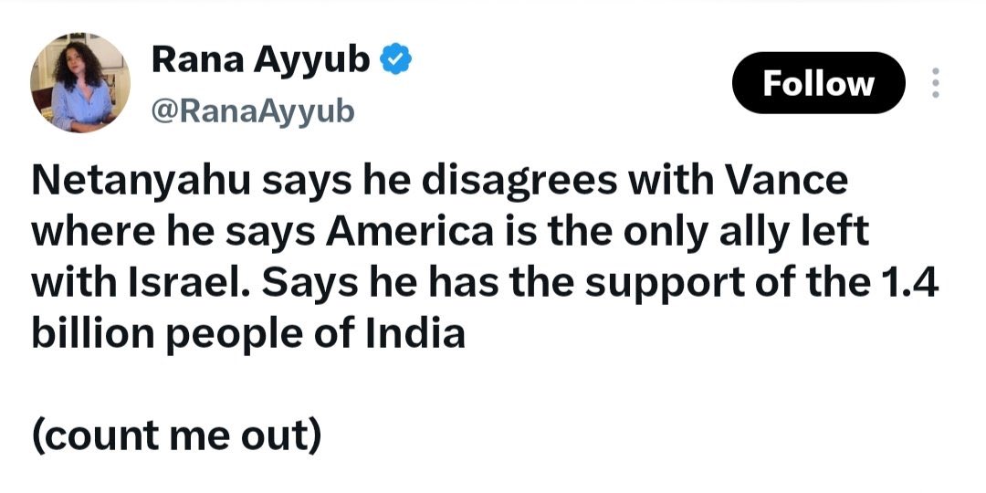 tathvamasi6's tweet photo. Netanyahu is talking about Indians.

Why is a Pakistani asking to be counted out? https://t.co/EUP4YfIdWV