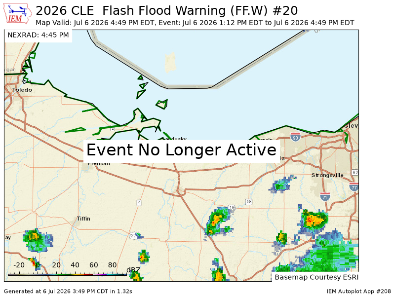 HuntersWx's tweet photo. CLE cancels Flash Flood Warning for Erie [OH] https://t.co/azyIiwJ48k https://t.co/BqvM6Edbic