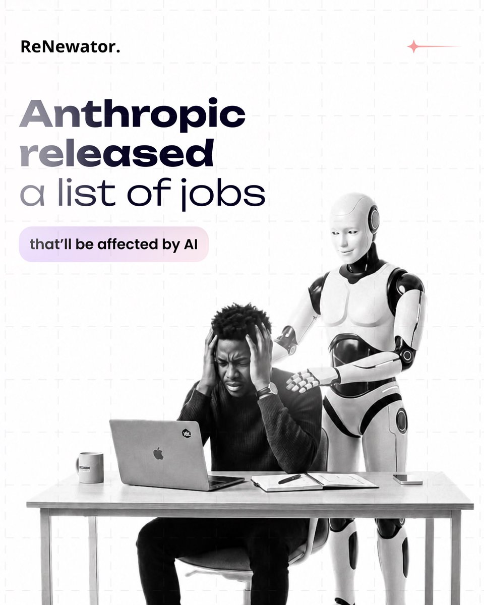 ReNewatorcom's tweet photo. Anthropic CEO Dario Amodei recently warned that AI could affect up to 50% of entry-level white-collar jobs within the next five years🤓 https://t.co/YUKw0lIelK