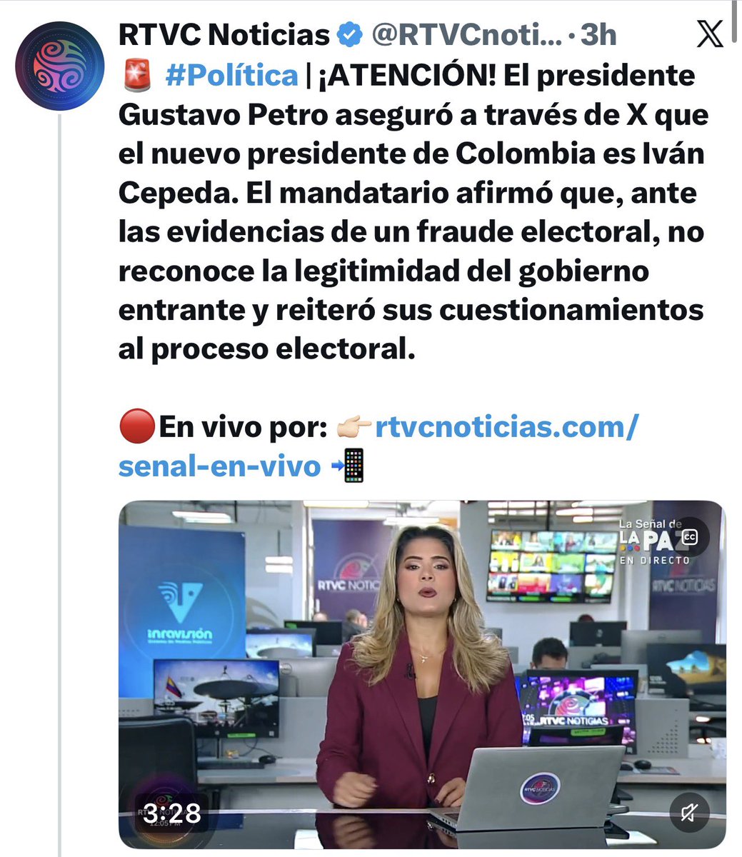 BetoLuso's tweet photo. Los años 70 marcaron la mayor presencia de la CIA en Colombia bajo la Operación GICITRON. 

La agencia instaló un puesto de operaciones en Bogotá para coordinar y gestionar todas las acciones de la Guerra Fría en Sudamérica, con el objetivo principal de interceptar cualquier movimiento soviético, especialmente los vinculados a la agencia Novosti.

Este puesto operó con el apoyo de exiliados cubanos reclutados por la CIA, entre ellos Manuel Villafana y Manuel Machado Llosa.

En esa época, el diario francés para el que trabajaba como investigador periodístico freelance me pidió seguir este tema. 

Tras numerosos viajes a Washington, logré construir relaciones muy estrechas con fuentes del Departamento de Estado, las cuales mantengo hasta hoy a pesar de los relevos generacionales. 

Estas mismas fuentes me confirmaron hace semanas la presencia actual de la CIA en Colombia para seguir la estructura del Petrismo y su intento de afianzarse en el poder. 

Llegué a publicar evidencia de vuelos y acciones en Barranquilla derivadas de esas investigaciones, pero posteriormente me pidieron eliminarla por la seguridad de los agentes en el terreno.

El tema es directo: el Petrismo es el último bastión de la izquierda castrista en América Latina. Lula nunca le jugó a ese frente y el futuro del modelo castrista y chavista depende de que Petro permanezca en el poder. Si Petro sale, Cuba y el chavismo se debilitarán aún más que con la caída de Maduro.

Mis fuentes me confirmaron que Petro no está dispuesto a una transición pacífica del poder. 

Hace dos días me anunciaron que saldría a desconocer los resultados, algo que me pareció absurdo porque ya los había reconocido. Sin embargo, su publicación de hoy le da la razón.

Si Petro no entrega el poder de forma democrática, Estados Unidos intervendría en Colombia. 

Sobre el escritorio de Trump hay tres opciones distintas y, en todas ellas, las fuerzas del orden colombianas están totalmente alineadas, toda vez que la permanencia del Petrismo a partir del 7 de agosto sería completamente inconstitucional.

Confío en que el Petrismo reflexione y no provoque una intervención militar innecesaria que termine por minar la confianza en nuestras instituciones.