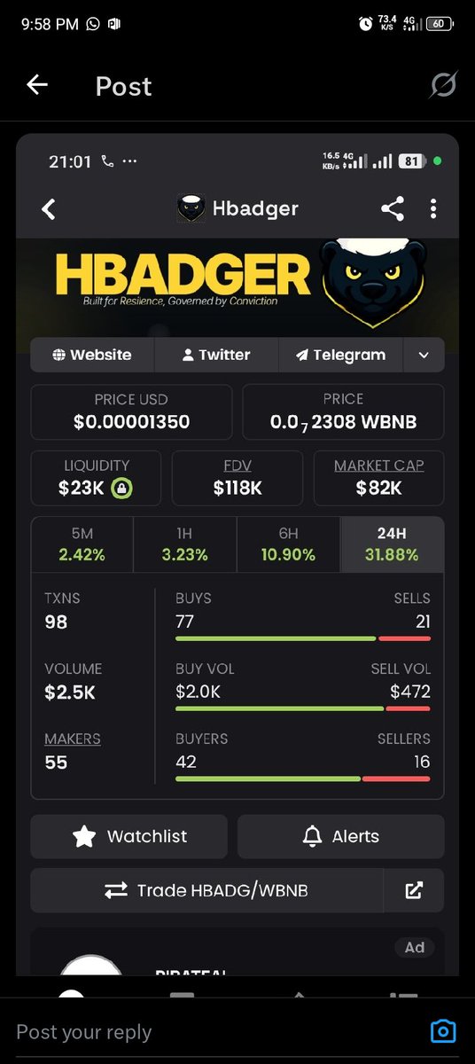 HopeMimi77897's tweet photo. You snoozing🤧, we moving,try and join the train, 🔥🔥🚀🚀🚀🚀, let's HBADGE🤑 together https://t.co/SpPq648oPR