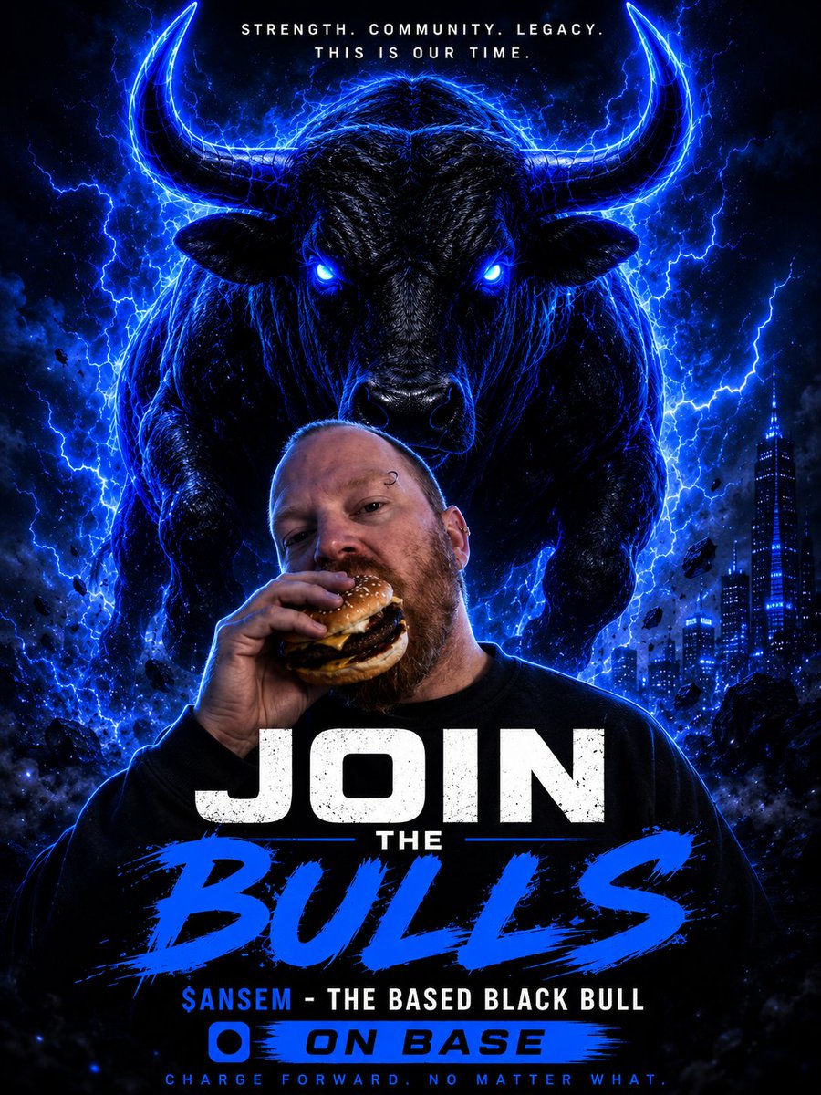 BlackBullBase's tweet photo. Hey @Burgers_Louis 

I love what you're doing with $BURGERS @BurgersOnBase 

If this post gets 30 likes, we'll give you some $ANSEM on Base! 🐂🟦

Everyone who likes, reposts, and replies will have a chance to qualify for our next $ANSEM giveaway. 👀

Let's make everyone win on Base.

Charges forward. No matter what.