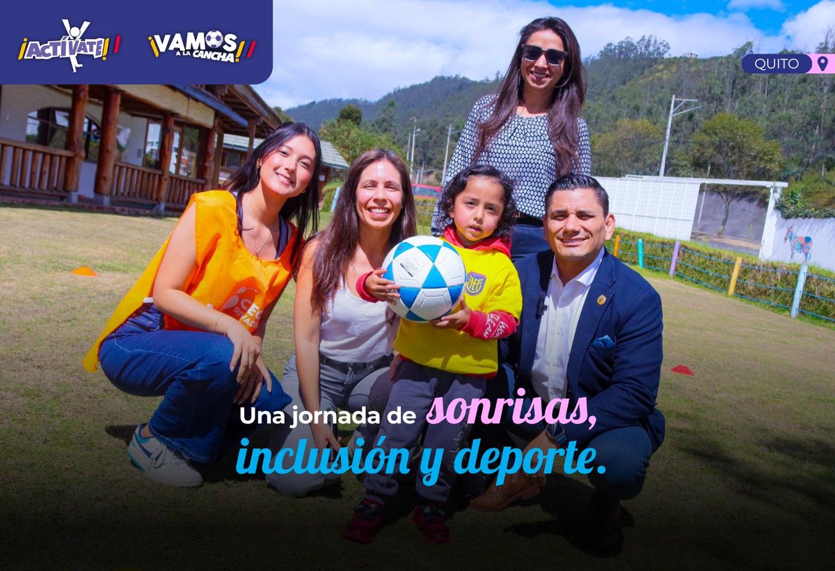 DeporteEc's tweet photo. Compartimos una jornada de alegría junto a niños de la Fundación Cecilia Rivadeneira. 👦

Los instructores de #VamosALaCancha y #Actívate llevaron diversión y sonrisas, demostrando que el deporte transforma vidas. 

Seguimos impulsando inclusión y oportunidades para todos. 🤝 https://t.co/AFS2EEBYuP