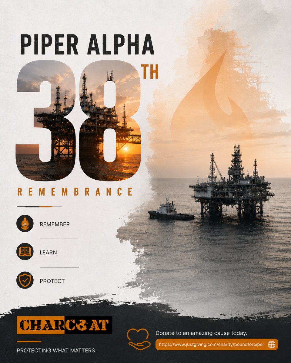 CharCoatPFP's tweet photo. The 38th annual Piper Alpha memorial service will take place on Monday, July 6, 2026, at 1:00 PM at the North Sea Memorial Garden in Hazlehead Park, Aberdeen. The Act of Remembrance honours the 167 men who tragically lost their lives in the 1988 disaster

#CharCoat #PiperAlpha https://t.co/FSWUJlBVKk