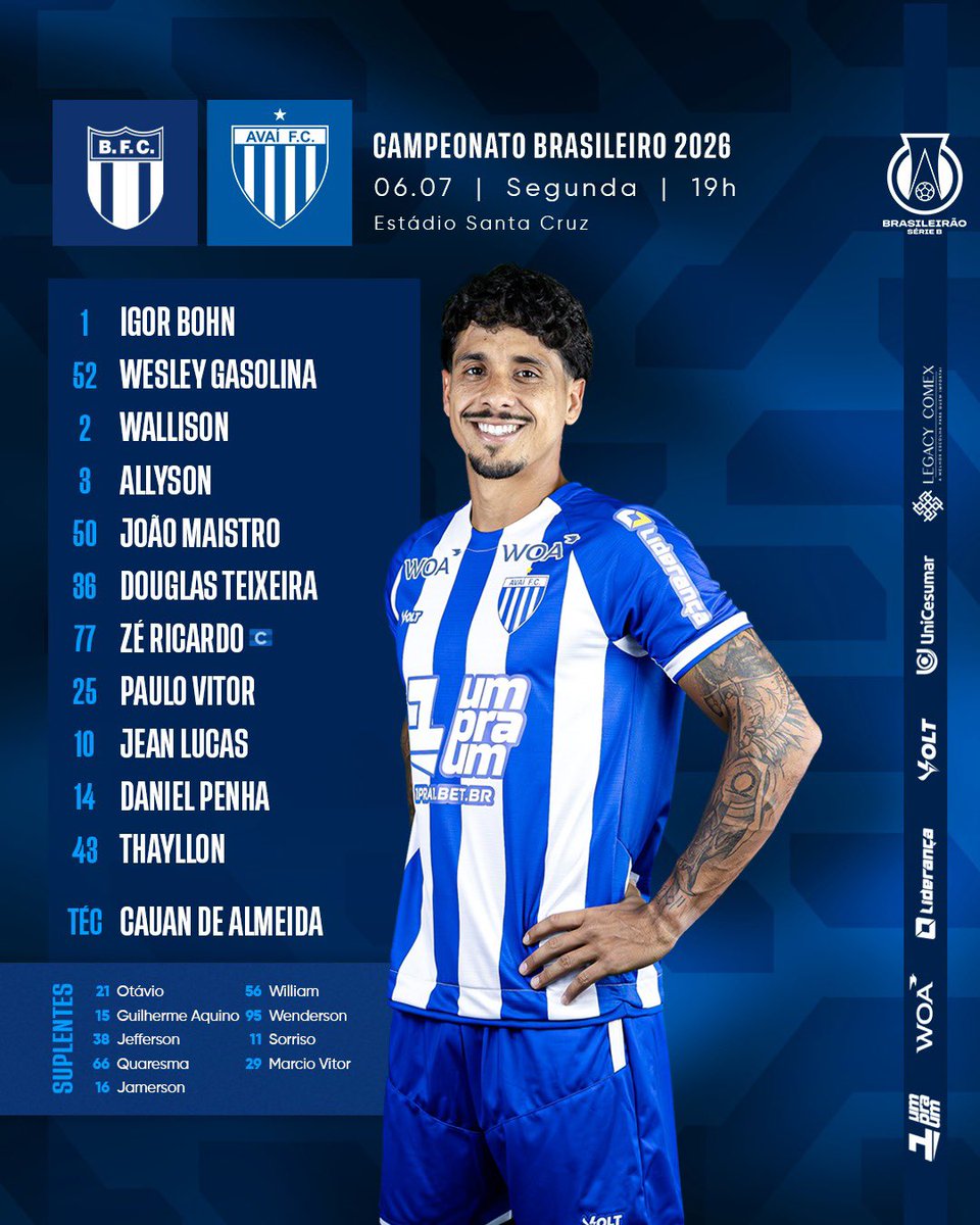 AvaiFC's tweet photo. ✍️ Avaí escalado para enfrentar o Botafogo-SP, no Estádio Santa Cruz, pela 16ª rodada do 
@BrasileiraoB

A partida será transmitida pelo Disney+.

🦁👊 𝑽𝑨𝑰 𝑷𝑹𝑨 𝑪𝑰𝑴𝑨 𝑫𝑬𝑳𝑬𝑺, 𝑳𝑬𝑨̃𝑶!

#TodosPeloAvaí https://t.co/xIhzgDnd7A